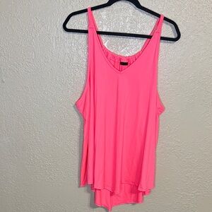 First Love Neon Pink V-Neck Sleeveless Tank